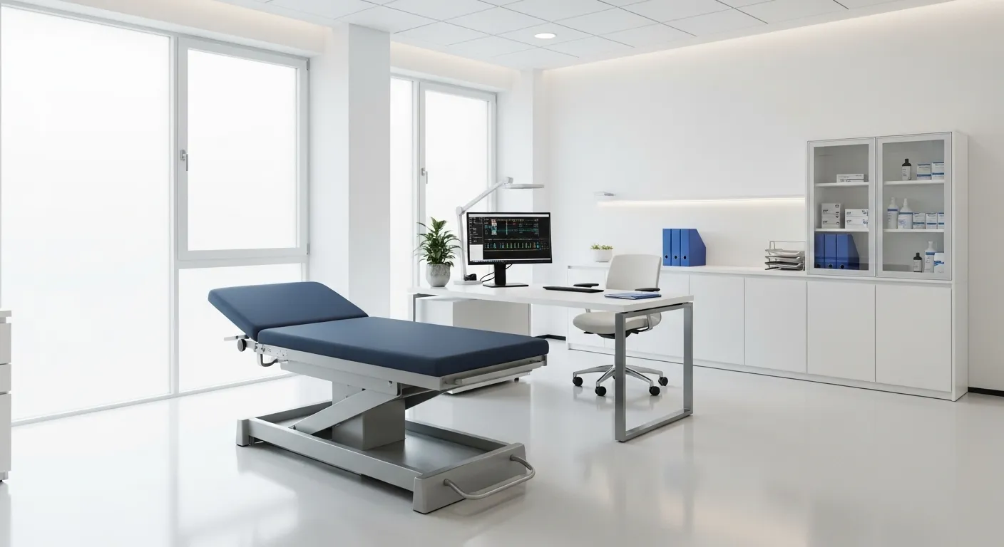 Mesa de escritório com regulagem para conforto ergonômico