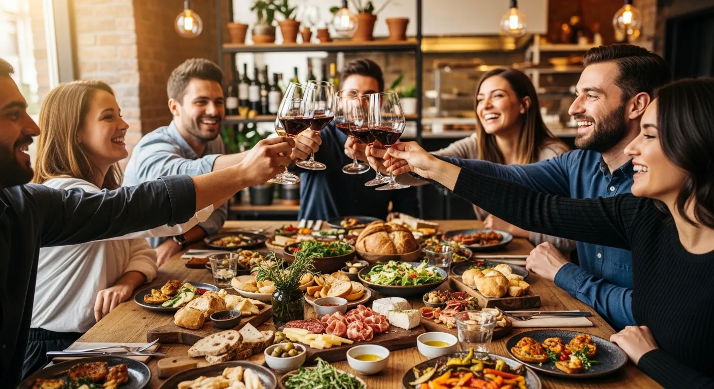Mesa orgânica com buffet e uso de tapetes de atividades para bebê
